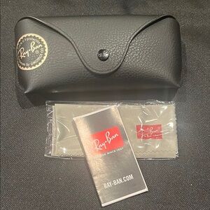 Ray-Ban Black Sunglasses Case with Accessories
